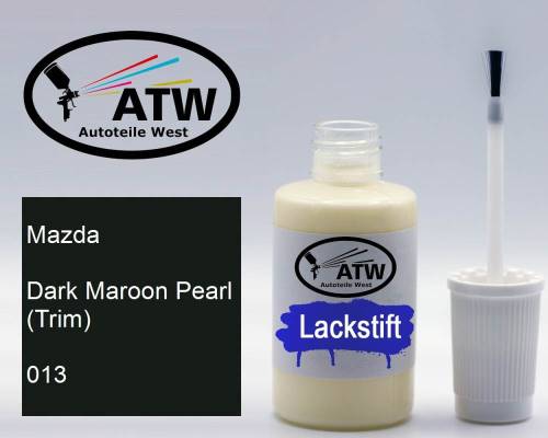 Mazda, Dark Maroon Pearl (Trim), 013: 20ml Lackstift, von ATW Autoteile West.